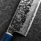 Kiritsuke AUS-10 Mirror Tsuchime Damascus Dark Blue Urushi Handle 240mm (9.4”)-[Musashi]-[Japanese-Kitchen-Knives]