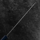 Kiritsuke AUS-10 Mirror Tsuchime Damascus Dark Blue Urushi Handle 240mm (9.4”)-[Musashi]-[Japanese-Kitchen-Knives]