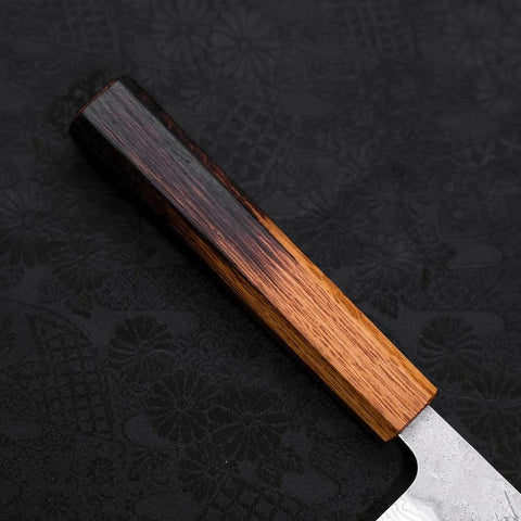 Kiritsuke AUS-10 Nashiji Damascus Yaki Urushi Handle 210mm (8.3”)-[Musashi]-[Japanese-Kitchen-Knives]