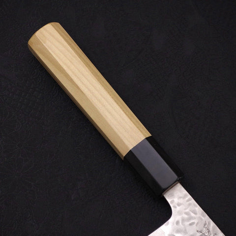 Kiritsuke AUS-10 Tsuchime Damascus Buffalo Magnolia Handle 210mm (8.3”)-[Musashi]-[Japanese-Kitchen-Knives]