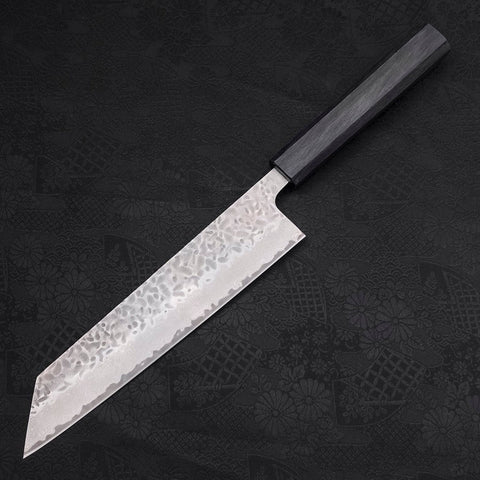 Kiritsuke AUS-10 Tsuchime Damascus Dark-Blue Urushi Handle 210mm (8.3”)-[Musashi]-[Japanese-Kitchen-Knives]