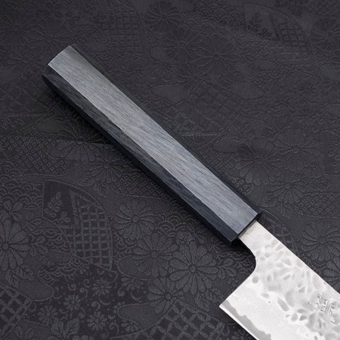 Kiritsuke AUS-10 Tsuchime Damascus Dark-Blue Urushi Handle 210mm (8.3”)-[Musashi]-[Japanese-Kitchen-Knives]