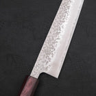 Kiritsuke AUS-10 Tsuchime Damascus Purple Urushi Handle 210mm (8.3”)-[Musashi]-[Japanese-Kitchen-Knives]