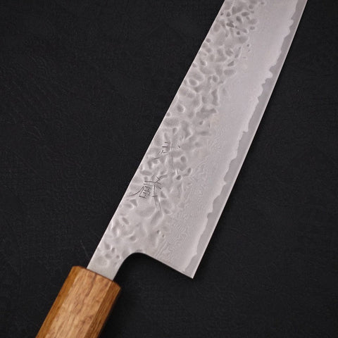 Kiritsuke AUS-10 Tsuchime Damascus Yaki Urushi Handle 210mm (8.3”)-[Musashi]-[Japanese-Kitchen-Knives]