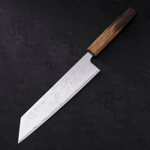 Kiritsuke AUS-10 Wave Nickel Damascus Yaki Urushi Handle 210mm (8.3”)-[Musashi]-[Japanese-Kitchen-Knives]