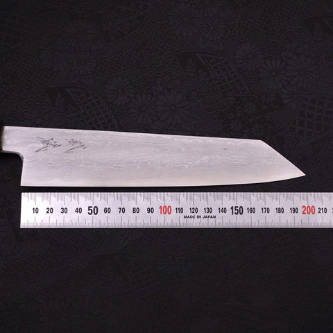 Kiritsuke Blue Steel #1 Suminagashi Black Ishime Handle 200mm (7.9”)-[Musashi]-[Japanese-Kitchen-Knives]