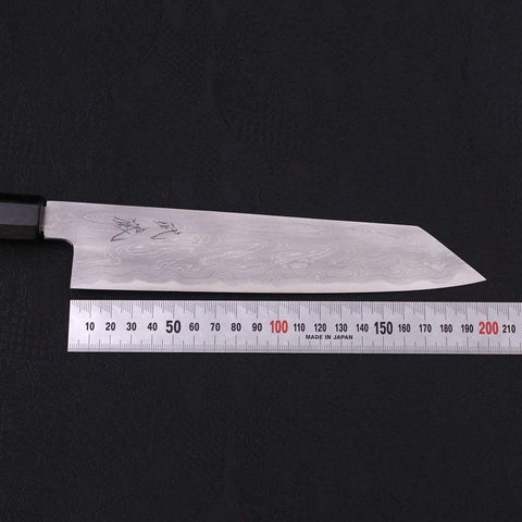 Kiritsuke Blue Steel #1 Suminagashi Buffalo Ebony Handle 200mm (7.9”)-[Musashi]-[Japanese-Kitchen-Knives]