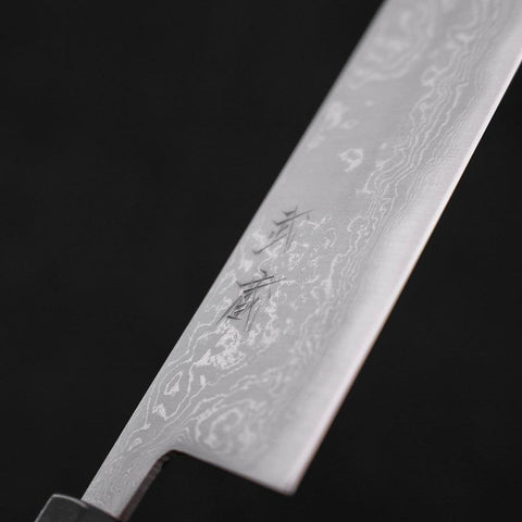 Kiritsuke Blue Steel #2 Damascus Buffalo Ebony Handle 210mm (8.3”)-[Musashi]-[Japanese-Kitchen-Knives]