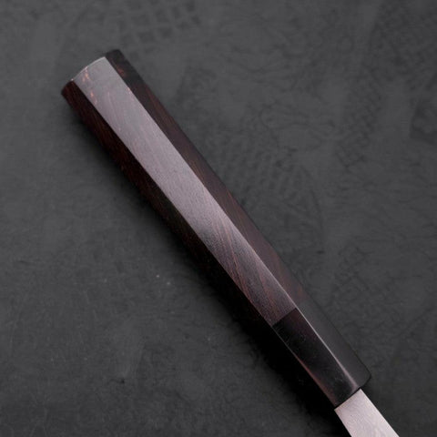 Kiritsuke Blue Steel #2 Damascus Buffalo Ebony Handle 210mm (8.3”)-[Musashi]-[Japanese-Kitchen-Knives]