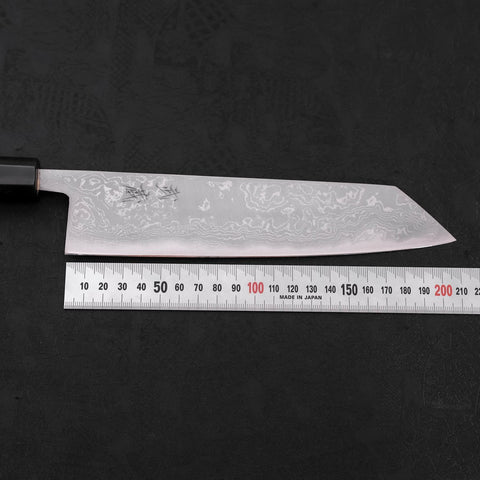 Kiritsuke Blue Steel #2 Damascus Buffalo Ebony Handle 210mm (8.3”)-[Musashi]-[Japanese-Kitchen-Knives]
