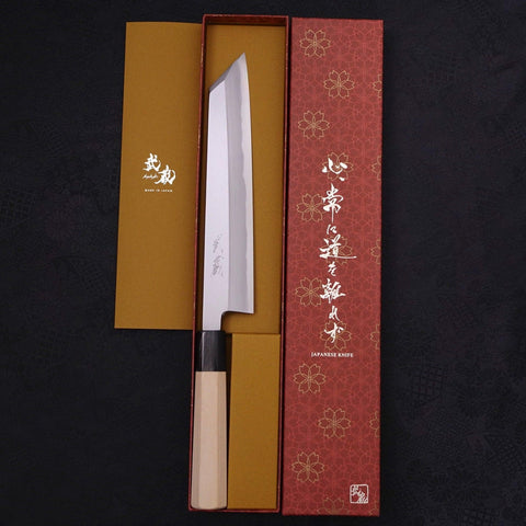 Kiritsuke Blue Steel #2 Kasumi Buffalo Magnolia Handle 240mm (9.4”)-[Musashi]-[Japanese-Kitchen-Knives]