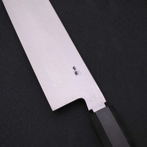 Kiritsuke Blue Steel #2 Suminagashi Buffalo Ebony Handle 240mm (9.4”)-[Musashi]-[Japanese-Kitchen-Knives]
