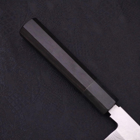 Kiritsuke Blue Steel #2 Suminagashi Buffalo Ebony Handle 240mm (9.4”)-[Musashi]-[Japanese-Kitchen-Knives]