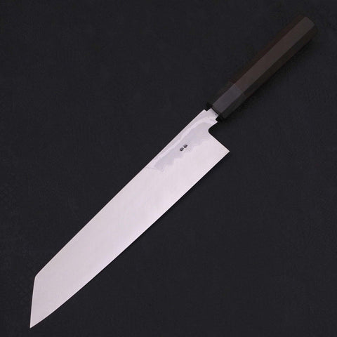 Kiritsuke Blue Steel #2 Suminagashi Buffalo Ebony Handle 270mm (10.6”)-[Musashi]-[Japanese-Kitchen-Knives]