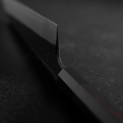 Kiritsuke Blue Super Kurouchi Damascus Buffalo Ebony Handle 210mm (8.3”)-[Musashi]-[Japanese-Kitchen-Knives]