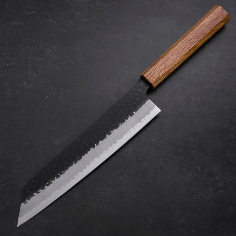 Kiritsuke Blue Super Kurouchi Tsuchime Oak Handle 210mm (8.3”)-[Musashi]-[Japanese-Kitchen-Knives]