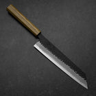 Kiritsuke Blue Super Kurouchi Tsuchime Oak Handle 210mm (8.3”)-[Musashi]-[Japanese-Kitchen-Knives]