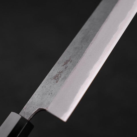 Kiritsuke Blue Steel #2 Kurouchi Buffalo Teak Handle 210M-[Musashi]-[Japanese-Kitchen-Knives]