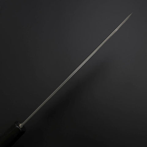 Kiritsuke Cobalt Stainless HRC62 Kurouchi Damascus Buffalo Ebony Handle 210mm (8.3”)-[Musashi]-[Japanese-Kitchen-Knives]