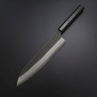 Kiritsuke Cobalt Stainless HRC62 Kurouchi Damascus Buffalo Ebony Handle 240mm (9.4”)-[Musashi]-[Japanese-Kitchen-Knives]