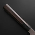 Kiritsuke Cobalt Stainless HRC62 Kurouchi Damascus Buffalo Ebony Handle 240mm (9.4”)-[Musashi]-[Japanese-Kitchen-Knives]