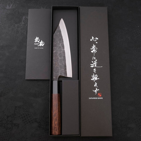 Kiritsuke Deba Blue Steel #2 Kurouchi Buffalo Wenge Handle 165mm (6.5”)-[Musashi]-[Japanese-Kitchen-Knives]
