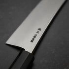 Kiritsuke Deba Honyaki Silver Steel #3 Mirror Buffalo Ebony Handle 180mm (7”)-[Musashi]-[Japanese-Kitchen-Knives]
