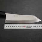 Kiritsuke Deba Honyaki Silver Steel #3 Mirror Buffalo Ebony Handle 180mm (7”)-[Musashi]-[Japanese-Kitchen-Knives]