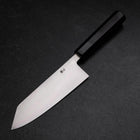 Kiritsuke Deba Silver Steel #3 Mirror Buffalo Ebony Handle 180mm (7”)-[Musashi]-[Japanese-Kitchen-Knives]