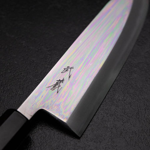 Kiritsuke Deba Silver Steel #3 Mirror Buffalo Ebony Handle 180mm (7”)-[Musashi]-[Japanese-Kitchen-Knives]