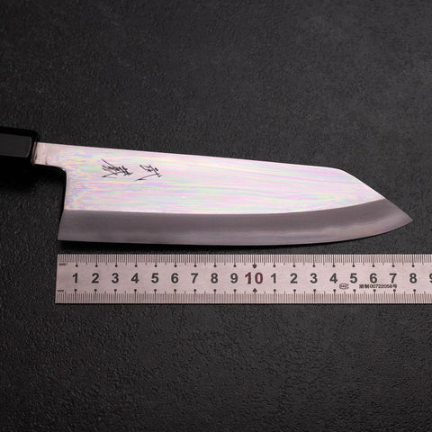 Kiritsuke Deba Silver Steel #3 Mirror Buffalo Ebony Handle 180mm (7”)-[Musashi]-[Japanese-Kitchen-Knives]