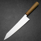 Kiritsuke Gyuto Blue Steel #2 Polished Stainless Clad Olive Handle 240mm (9.4”)-[Musashi]-[Japanese-Kitchen-Knives]