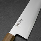 Kiritsuke Gyuto Blue Steel #2 Polished Stainless Clad Olive Handle 240mm (9.4”)-[Musashi]-[Japanese-Kitchen-Knives]