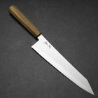 Kiritsuke Gyuto Blue Steel #2 Polished Stainless Clad Olive Handle 240mm (9.4”)-[Musashi]-[Japanese-Kitchen-Knives]
