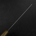 Kiritsuke Gyuto Silver Steel #3 Nashiji Olive Handle 205mm (8.1”)-[Musashi]-[Japanese-Kitchen-Knives]