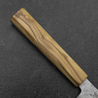 Kiritsuke Gyuto Silver Steel #3 Nashiji Olive Handle 205mm (8.1”)-[Musashi]-[Japanese-Kitchen-Knives]