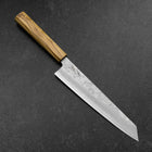 Kiritsuke Gyuto Silver Steel #3 Nashiji Olive Handle 205mm (8.1”)-[Musashi]-[Japanese-Kitchen-Knives]