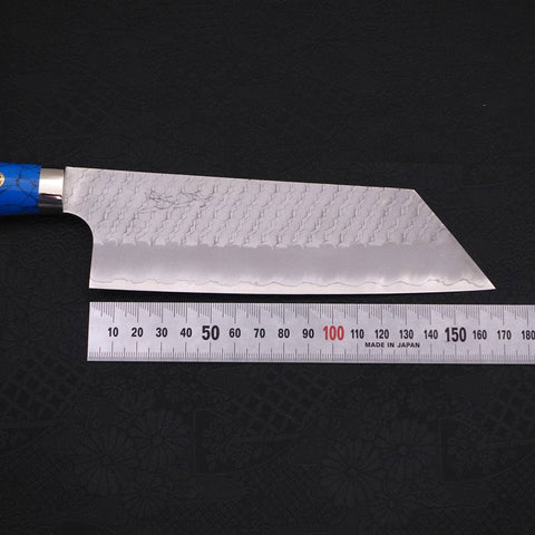 Kiritsuke Nakiri SG-2 Tsuchime Turquoise Blue Handle 170mm (6.7”)-[Musashi]-[Japanese-Kitchen-Knives]