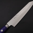 Kiritsuke Petty AUS-10 Stainless Tsuchime Western-Blue Handle 145mm (5.7”)-[Musashi]-[Japanese-Kitchen-Knives]