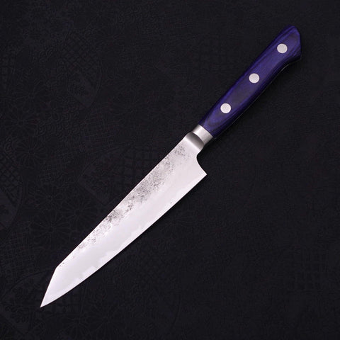Kiritsuke Petty Blue Steel #2 Nashiji Stainless Clad Blue Western Handle 140mm (5.5”)-[Musashi]-[Japanese-Kitchen-Knives]