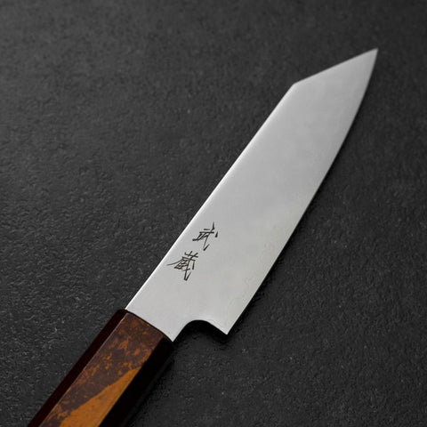 Kiritsuke Petty SLD Mirror Red Yamanaka-Urushi Handle 125mm (4.9”)-[Musashi]-[Japanese-Kitchen-Knives]