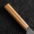 Kiritsuke Petty Silver Steel #3 Nashiji Olive Handle 125mm (4.9”)-[Musashi]-[Japanese-Kitchen-Knives]
