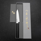 Kiritsuke Petty VG-10 Damascus Ebony Handle 110mm (4.3”)-[Musashi]-[Japanese-Kitchen-Knives]