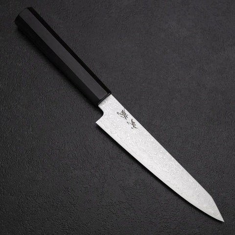 Kiritsuke Petty VG-10 Damascus Ebony Handle 145mm (5.7”)-[Musashi]-[Japanese-Kitchen-Knives]