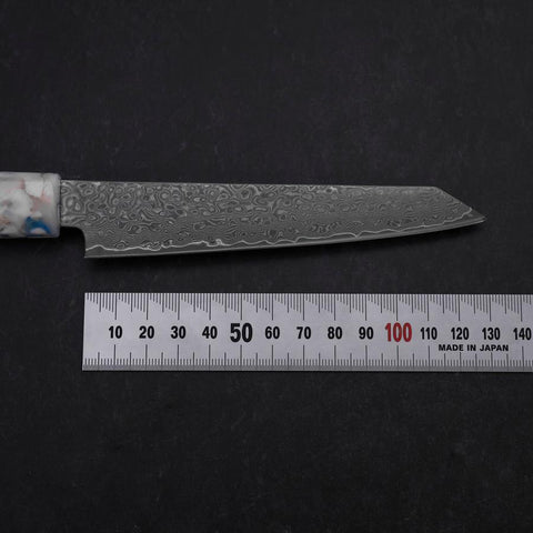 Kiritsuke Petty VG-10 Damascus Ocean Blue-White Mix Handle 130mm (5.1”)-[Musashi]-[Japanese-Kitchen-Knives]