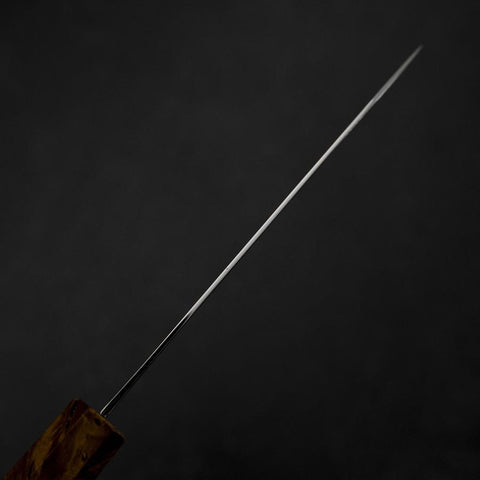 Kiritsuke Petty VG-10 Damascus Yellow-Brown Birch Handle 120mm (4.7”)-[Musashi]-[Japanese-Kitchen-Knives]