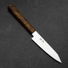 Kiritsuke Petty VG-10 Damascus Yellow-Brown Birch Handle 120mm (4.7”)-[Musashi]-[Japanese-Kitchen-Knives]