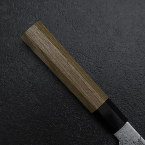 Kiritsuke Petty VG-10 Damascus Zelkova Handle 145mm (5.7”)-[Musashi]-[Japanese-Kitchen-Knives]