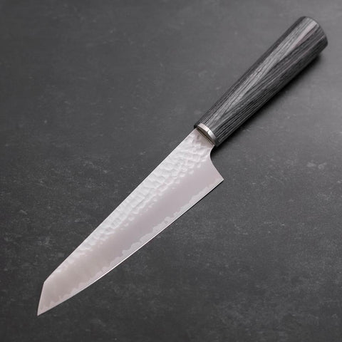 Kiritsuke Petty VG-10 Tsuchime Oval Charcoal Handle 150mm (5.9”)-[Musashi]-[Japanese-Kitchen-Knives]