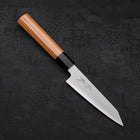 Kiritsuke Petty White Steel #2 Kasumi Buffalo Teak Handle 120mm (4.7”)-[Musashi]-[Japanese-Kitchen-Knives]